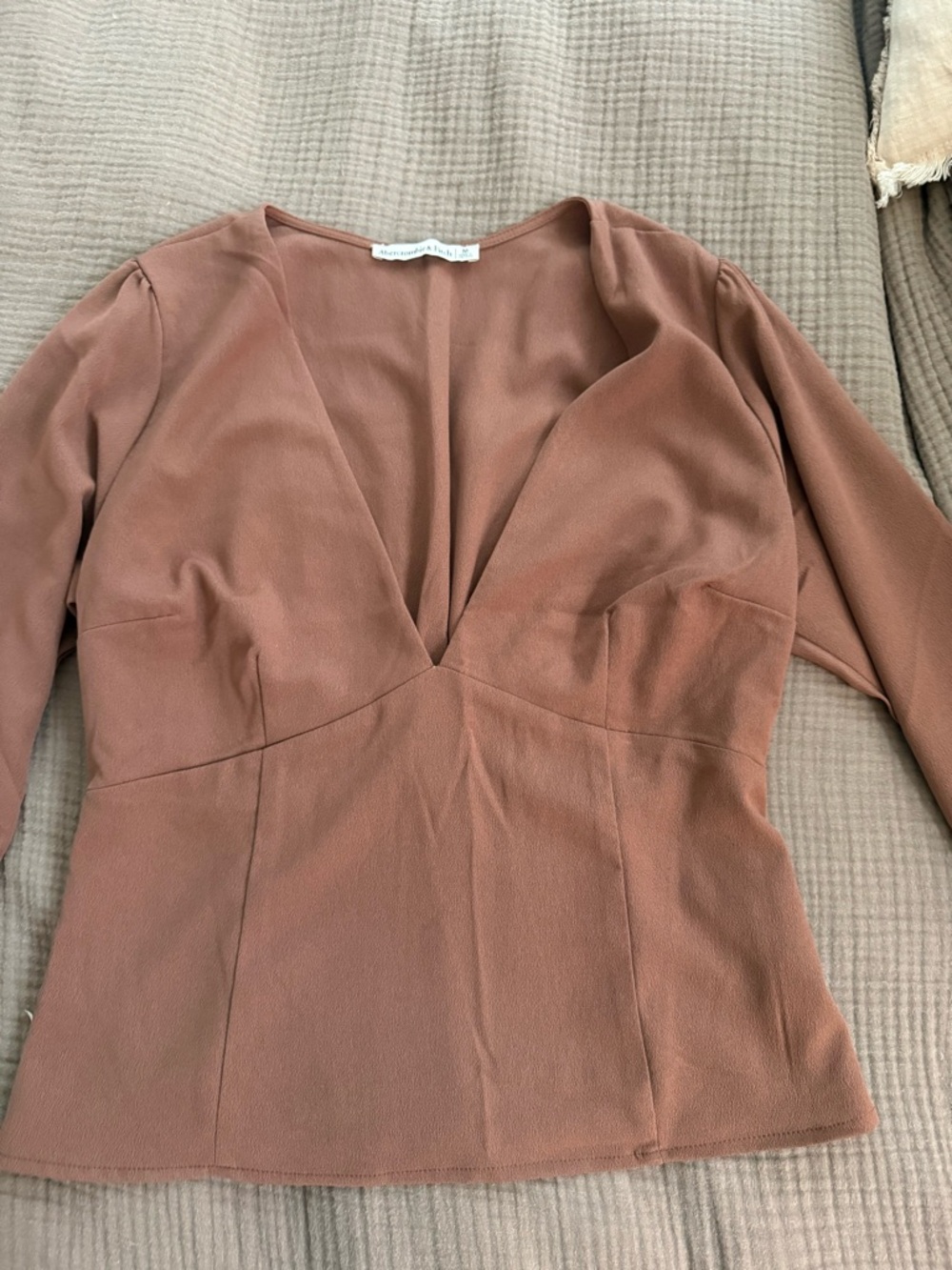 Abercrombie & Fitch Brown Scoop Neck Top